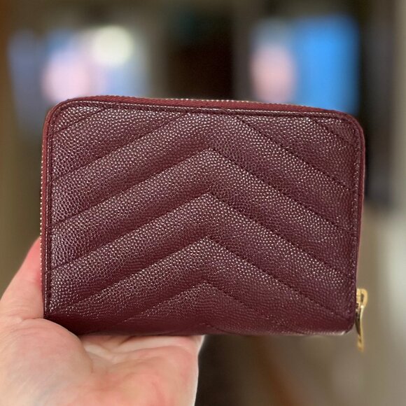 YSL Saint Laurent cassandre matelassé compact zip around wallet - Authentic - Picture 3 of 17